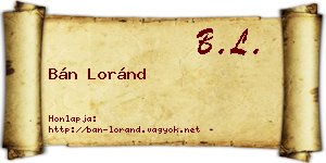 Bán Loránd névjegykártya